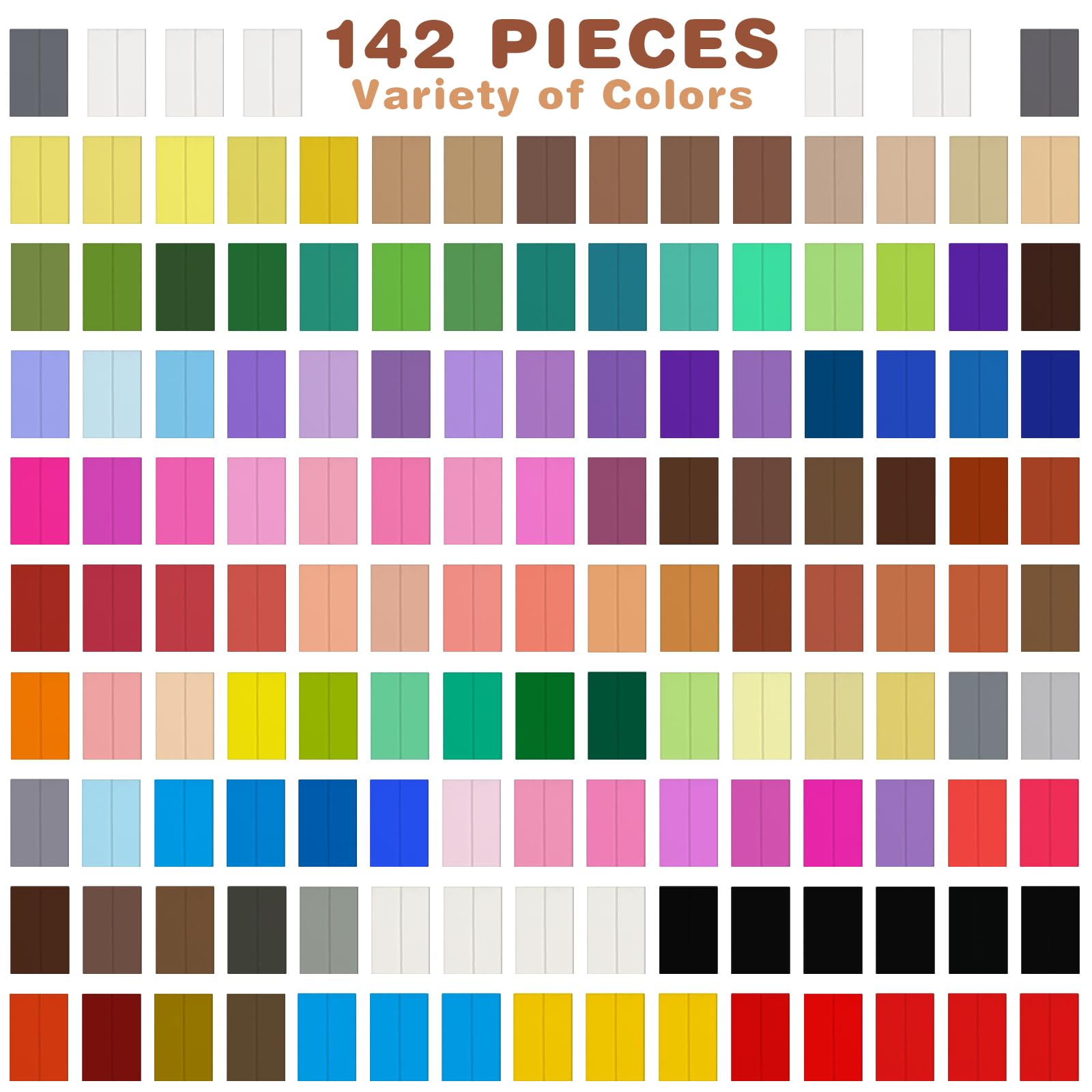YILAIDA Lot de 142 paquets d'argile polymère pour enfants avec 5 outils de sculpture, non toxique et doux, cadeau d'anniversaire, débutants/adultes