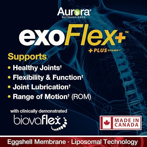 Miniatura 2 de Aurora Nutrascience, exoFlex Eggshell Membrana con BiovaFlex,+ vitamina C, curcumina, y boswellia, 10 onzas líquidas (10.1fl oz)