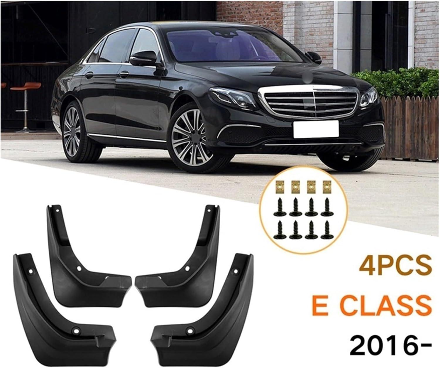 Car Mudguards Compatible with Mercedes-Benz E-Class 2016-2013 Front Rear Mud Flaps Guards Splash Fender Car Exterior Parts