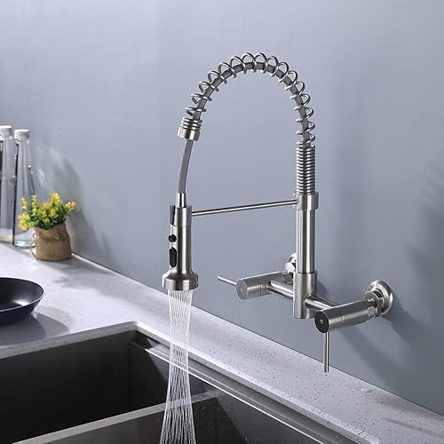 Vista 76 de Avola Tire hacia fuera el grifo de la cocina, níquel cepillado extrae los grifos del fregadero de la primavera Níquel cepillado y negro,Cobre,Cobre