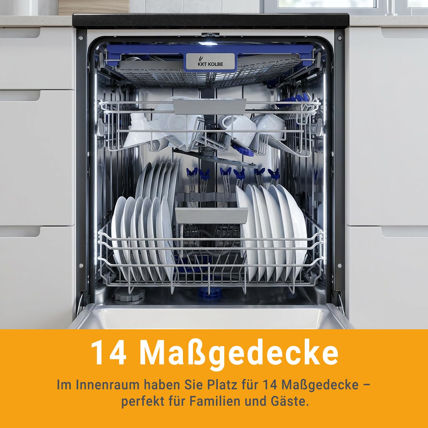 KKT KOLBE 60 cm Geschirrspüler Spülmaschine Schwarz Silber Freistehend Unterbaufähig 7 Programme 14 Maßgedecke DW60FSS