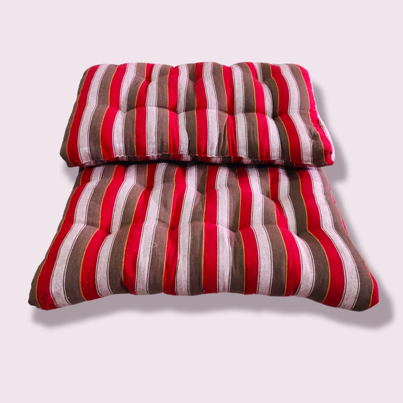 Single Bed Soft Cotton Filled Quilt Mattress Gadda Soft & Reversible,Pure Cotton Fabric,Firm Gadda for Floor & Bed, Cotton Mattress Tufted Soft Rui Gadda (Maroon Lining,Star) (4 x 6 Double Bed)-image-25