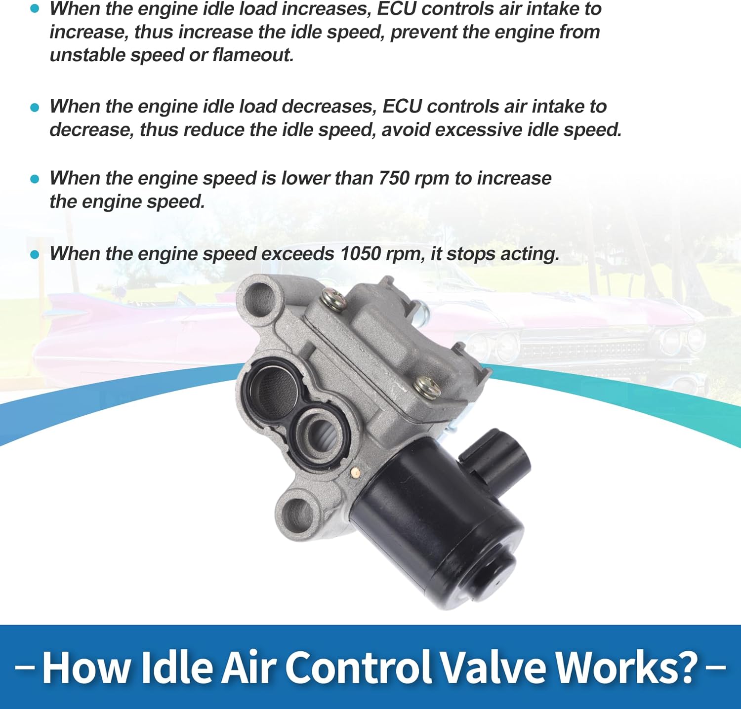 Car Idle Air Control Valve for Acura RL 1996-2004 Replace No.1382000610 IACV Idle Motor Idle Air Control Valve for Stable Engine Operation
