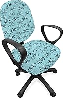 Vista 81 de Ambesonne Funda para silla de oficina en acuarela, selvas exóticas de Hawái, inspiradas en hojas verdes frescas y plantas tropicales, funda