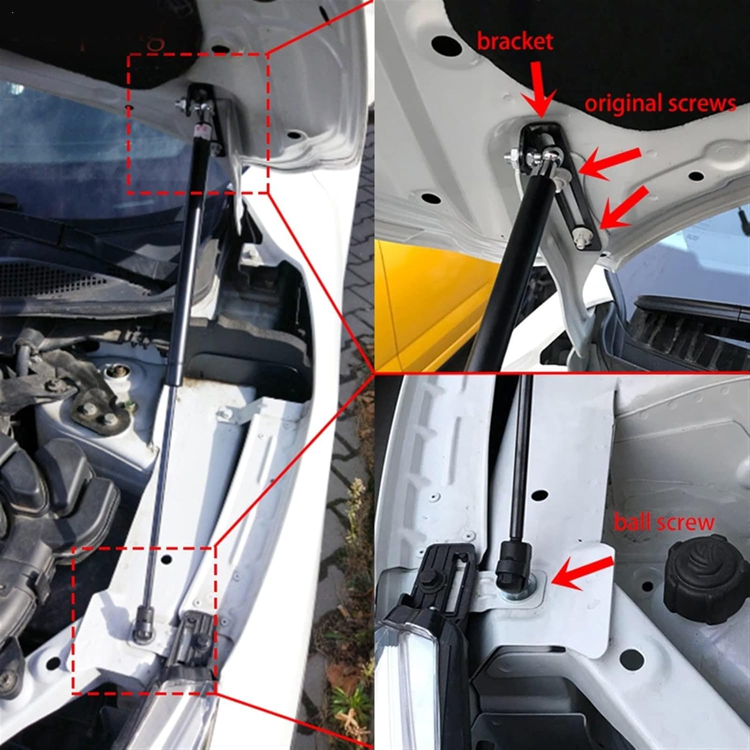 Car Bonnet Hood Gas Strut Lifter Kit Spring Shock Bracket Hydraulic Rod Bars Fits for Skoda for Yeti 2009 2011 2012 2013 2014 2016 2017 (Color : Blue)(Red)