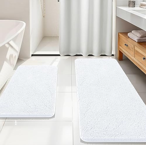Miniatura 154 de OLANLY Juego de 2 alfombras de baño, tapetes de baño de felpilla suave y absorbente y tapete para inodoro con contorno en forma de U, alfombra de