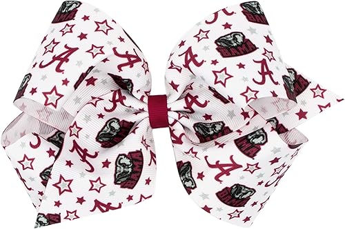 Wee Ones Girls' Collegiate Themed Game Day Hair Bows, Scrunchies and Headbands, Multiple Color and Bow Size Options