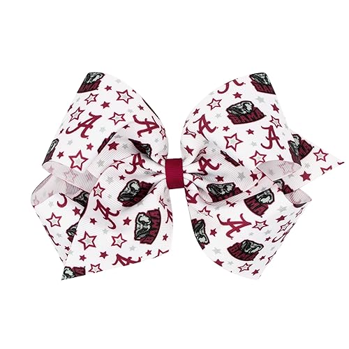 Wee Ones Girls' Collegiate Themed Game Day Hair Bows, Scrunchies and Headbands, Multiple Color and Bow Size Options