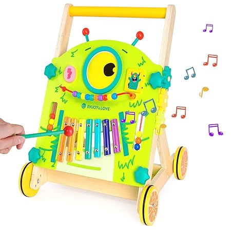 Wooden Baby Walker Baby Activity Center Toys Push Toys for Babies Learning Walker Toddler Push & Pull Toys Learning Walker for Baby