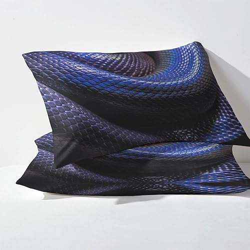 Miniatura 3 de Sábanas de serpiente tamaño Queen, sábanas aterradoras de piel de serpiente, juego de sábanas y fundas de almohada de 4 piezas, sábana bajera