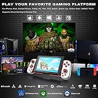Vista 2 de arVin Mobile Gaming Controller for AndroidiPhoneiPadTabletPCSwitchPS3PS4, Wireless Gamepad with Hall Effect JoystickTurbo6-axis GyroVibrationPlay