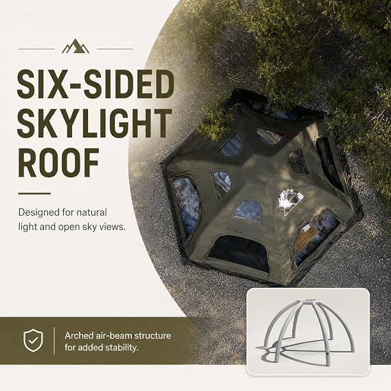 SENLEETO Inflatable Tents for Camping, Large Inflatable Camping Tent with Hand Pump, Easy Setup Tents for 4-6 People, Portable Glamping Tent