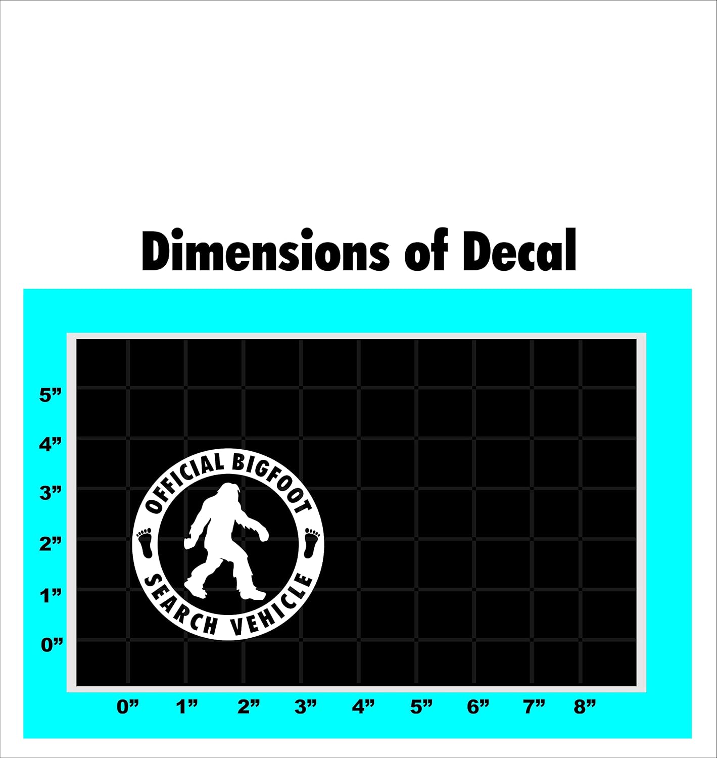 Sticker Connection | Official Bigfoot Search Vehicle | Bumper Sticker Vinyl Decal for Car, Truck, Window, Laptop | 4"x4" (White)