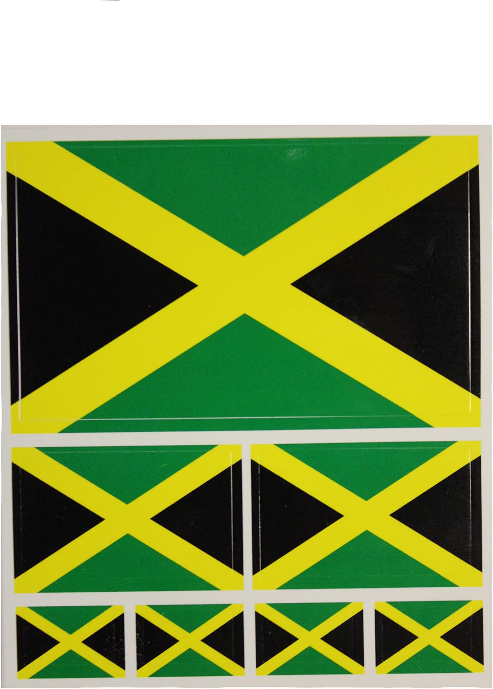 Jamaica Country Flag Set of 7 Different Size Collection Decal Stickers ... New in Package