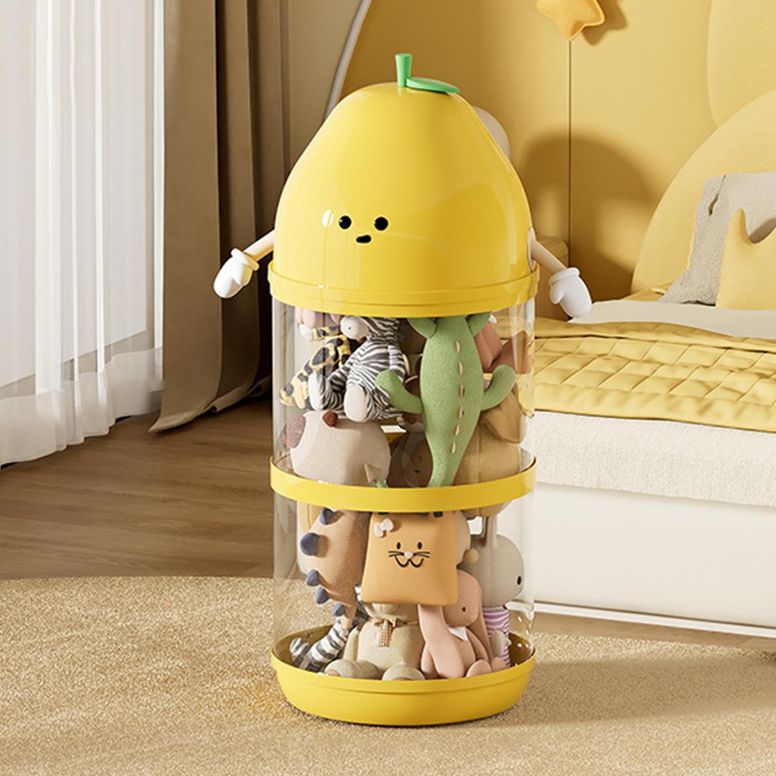 Tubo Transparente Alto Almacenaje Peluches Diseño Vertical Transparente Que