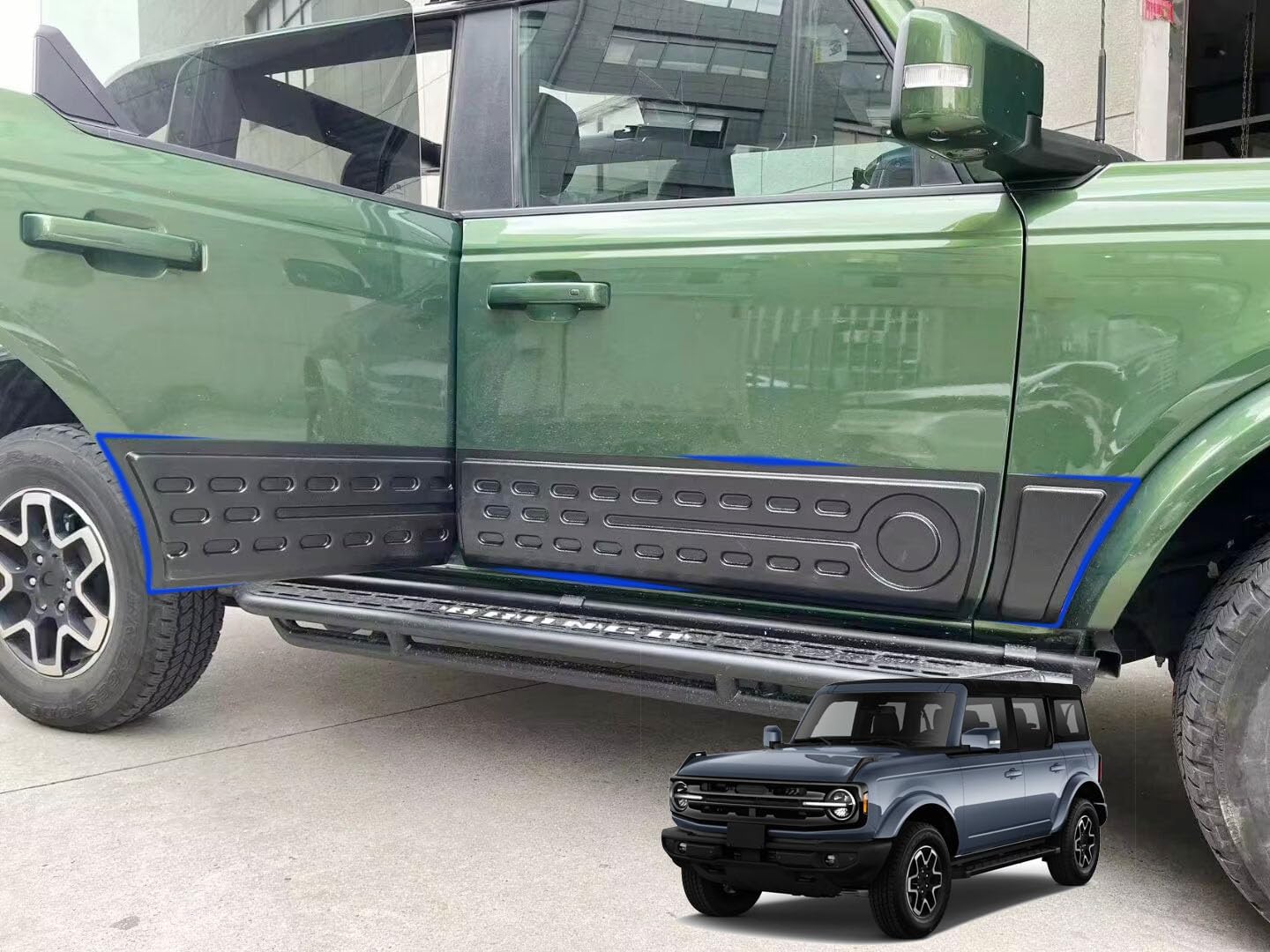 Car Body ABS Black Side Door Molding Cover Trim, for Ford Bronco 2024 2025,Car Accessories Auto Parts Black 6PCS/ Set