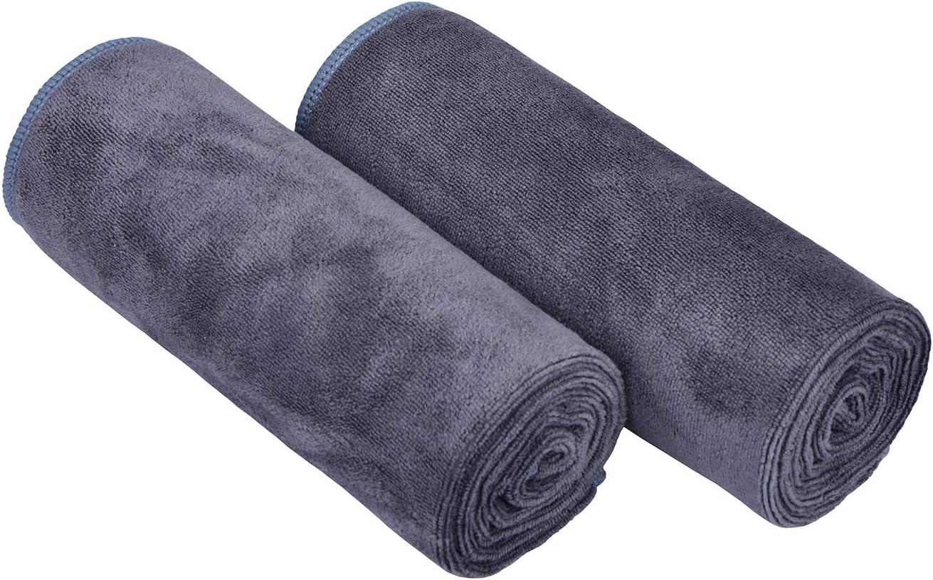 HOPESHINEHome Gyms Towel for Men Women Microfiber Gym Towels Cycling Workout Sweat Towel Set Quick Dry Exercise Sports Travel Towel Fast Drying 2-Pack (Grey x2)