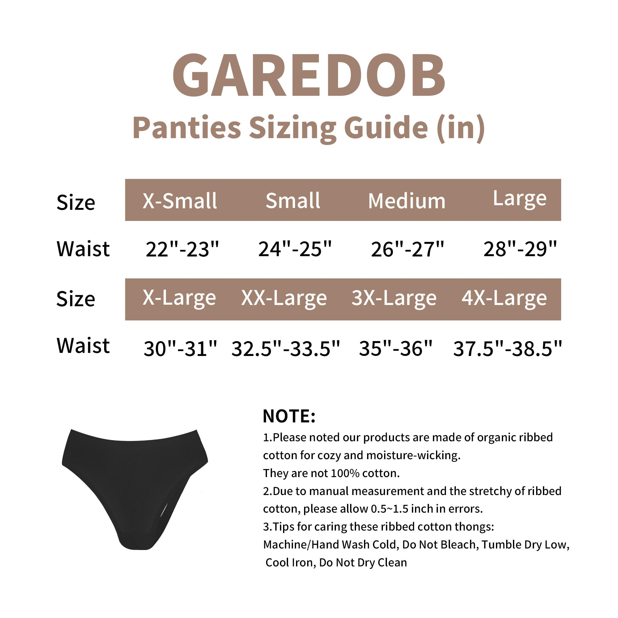 Hohe Taille String Unterwäsche Frauen gerippte Baumwolle Bauchkontrolle Strings Höschen Größe S-4XL Pack 6