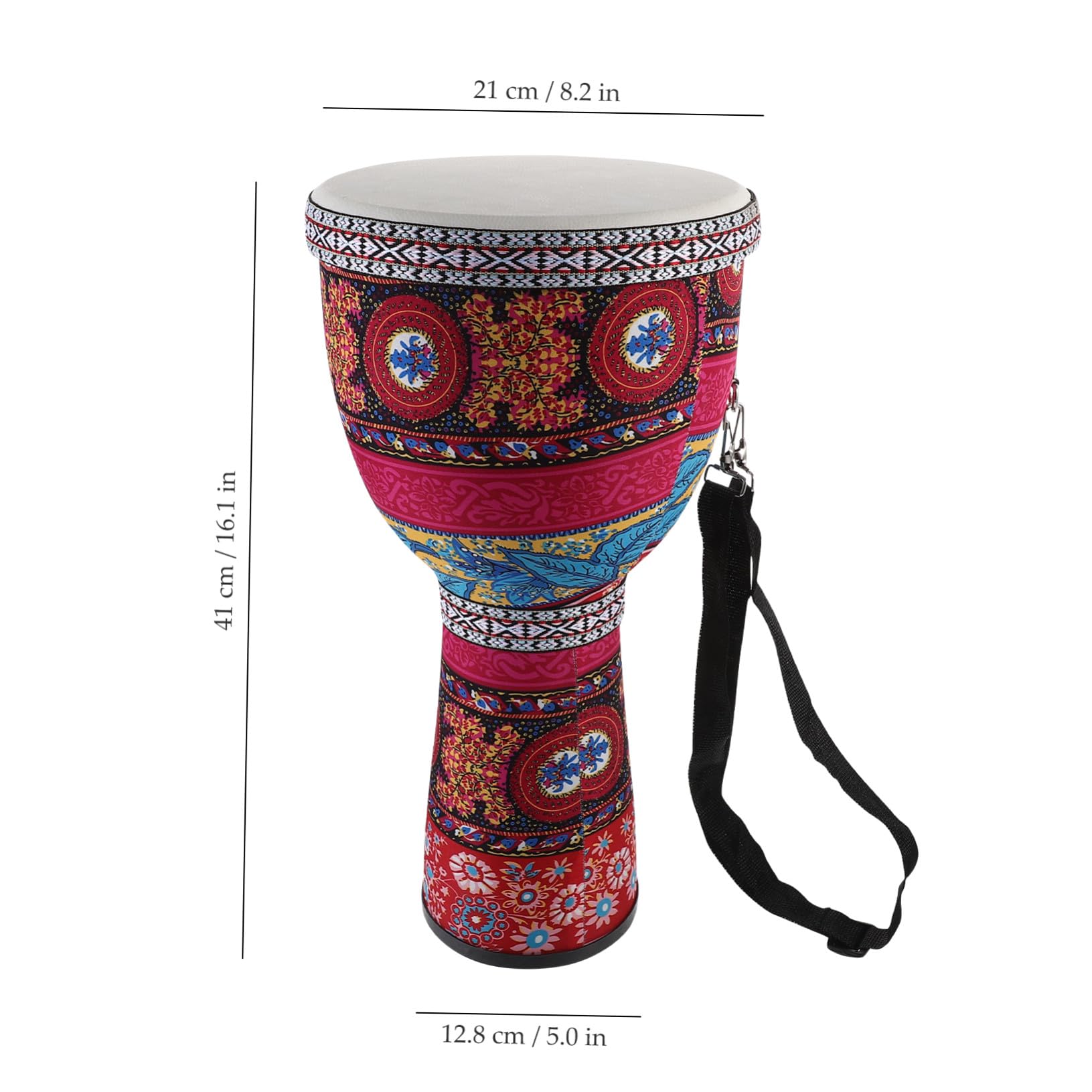SUPVOX Instrumento de Percusión Africano Infantil de 8,5 Pulgadas Piel de Cabra Roja, Instrumento Musical Colorido para Niños Principiantes, Ligero y Portátil, Juguete Varios Estilos