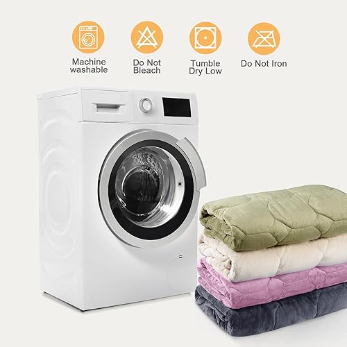 Miniatura 6 de Wemore Manta ponderada de regazo de 7 libras para adultos, manta pequeña con peso para viajes, calma, relajación, siesta y dormir, almohadilla