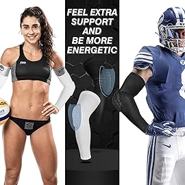 AceList 2 Pcs Shield Shape Crash Proof Elbow Pads Arm Sleeve Compression Shin Pads Brace Protector Gear for Volleyball, Basketball, Football & All Contact Sports, Black XL