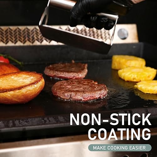 Miniatura 7 de Utheer Plancha de hierro fundido de 23 x 16 pulgadas para parrilla de gas y estufa, plancha universal con revestimiento antiadherente pre-sazonado,