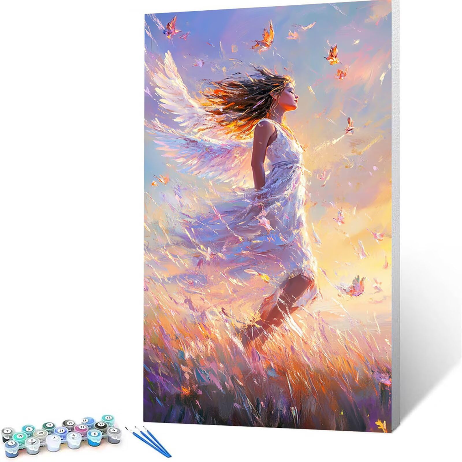 数字油絵 天使, ペイントバイナンバー 天使の羽, Paint by Numbers 手芸キット, DIY 数字塗り絵 手作り絵画  Amazon.co.jp: 数字油絵 天使 数字塗り絵 キャンバス 数字キット翼 DIY ーズ ハンドメイドクラフトアート 絵画  クリエイティブウォールア Paint by Numbers ... 数字油絵 天使 Paint by Numbers 翼 数字油絵 パターンデザイン ペイントバイナンバー おしゃれ インテリア ウォー