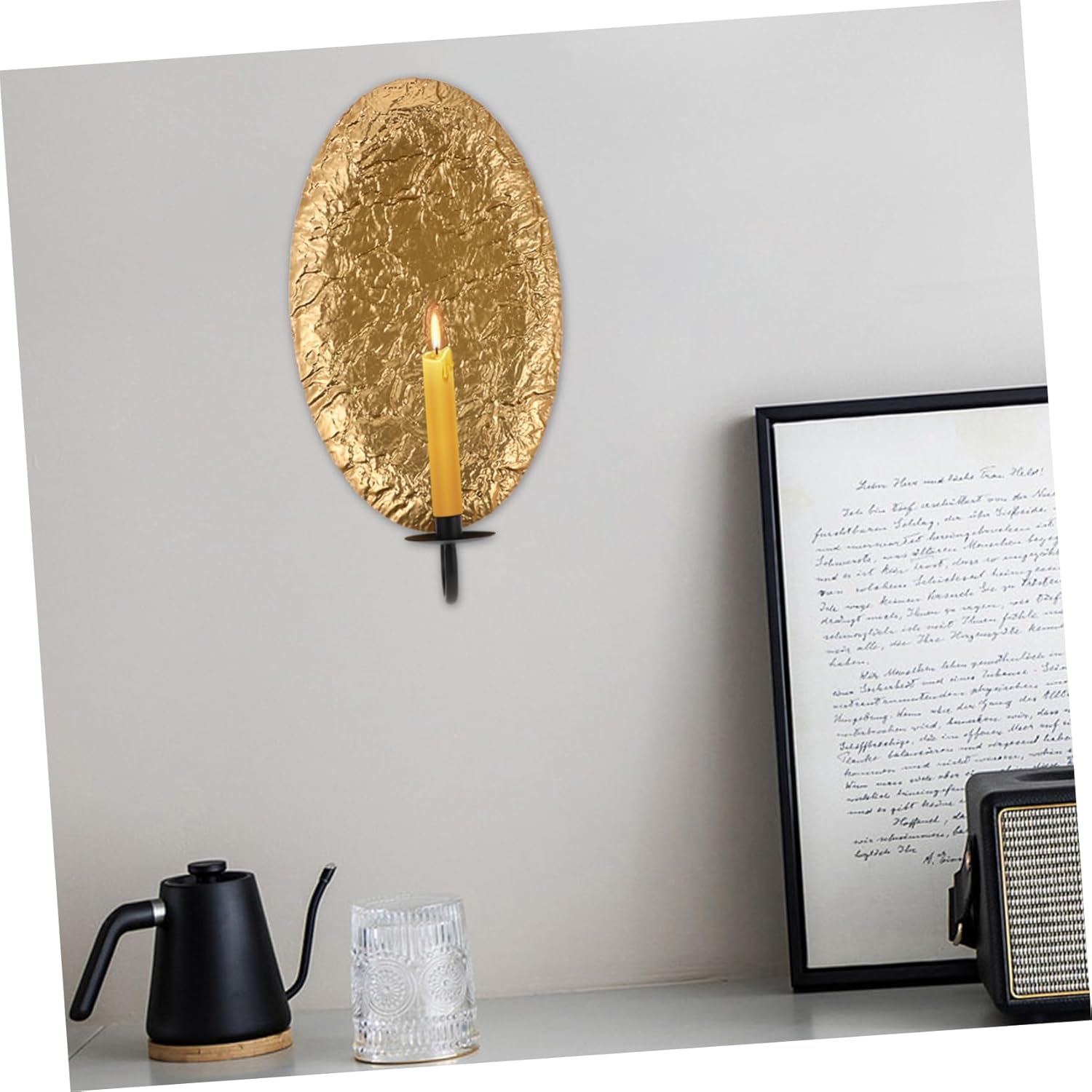 1pcs Modern Wall Candle Holder Iron Sconce Decor for Living Room Hallway Bathroom Rustic Industrial Style