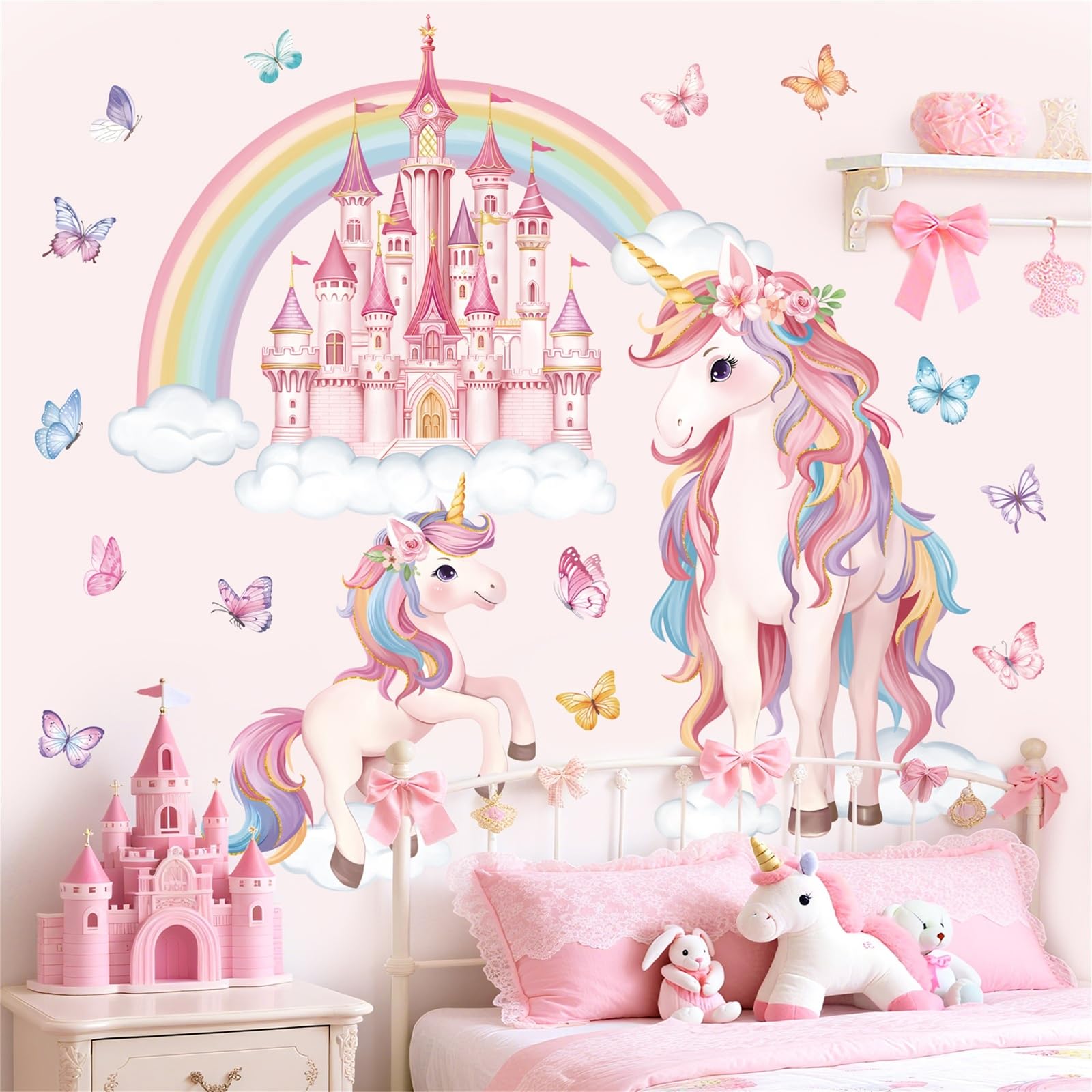 Runtoo Eenhoorn Muurstickers Regenboog Citaten Peel and Stick