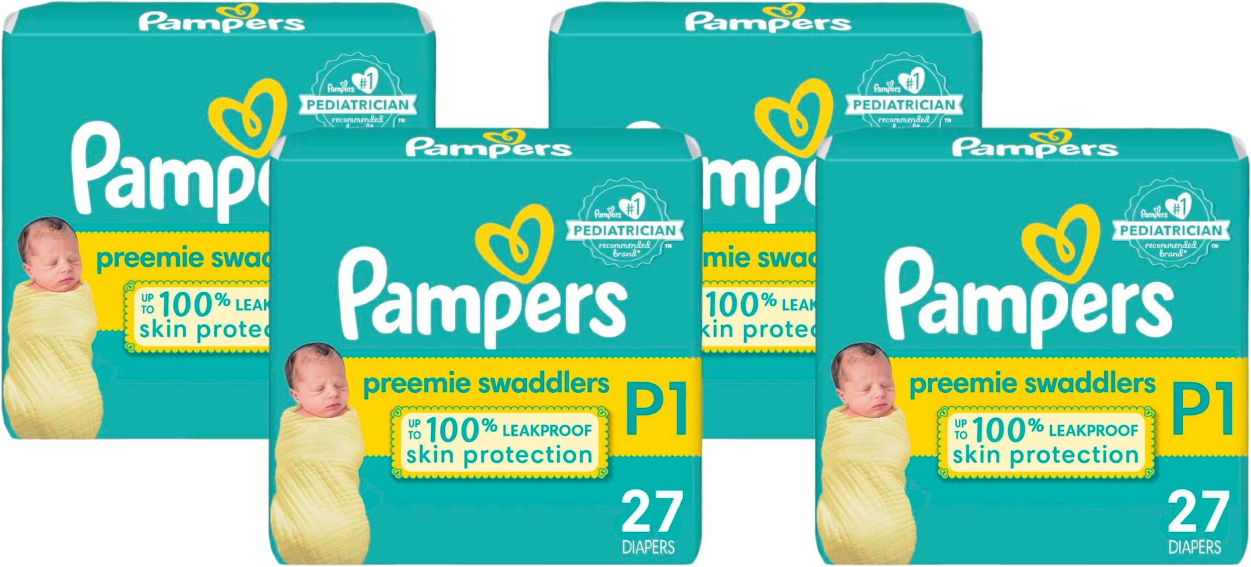 Amazon.com: Pampers Swaddlers Diapers Preemie - Size P1, 27 Count