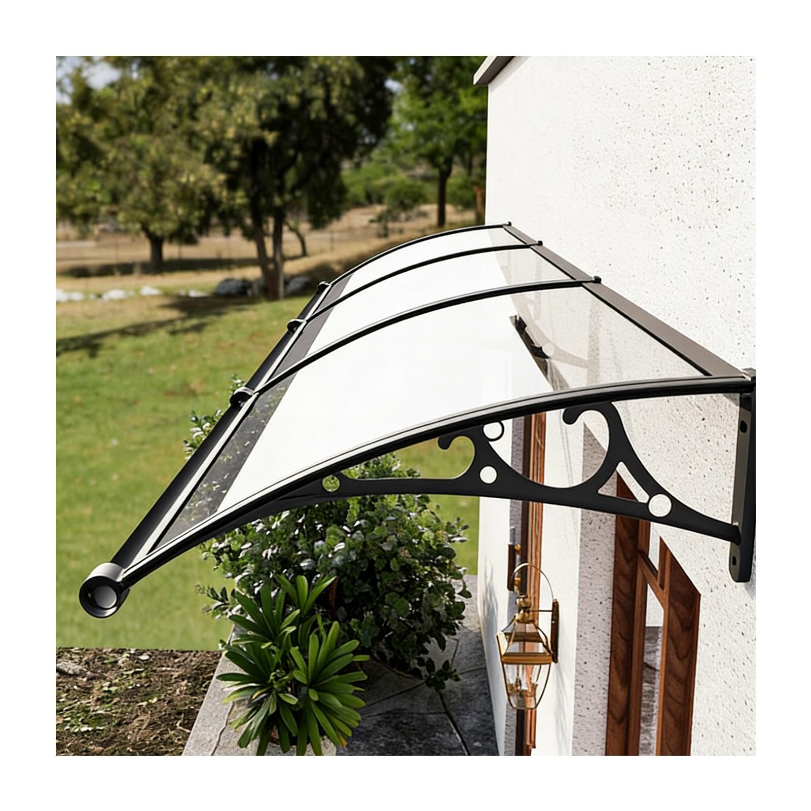 Pare-soleil en aluminium pour fenêtres et portes avec structure résistante au vent