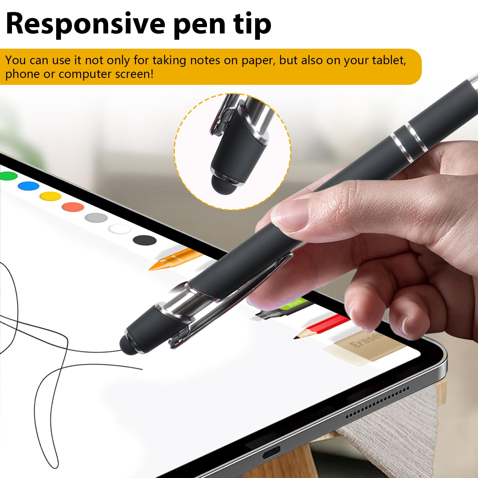 Hengxinchen 10 Kugelschreiber Set Mit Touchpen - 20 Nachfüllungen Blau