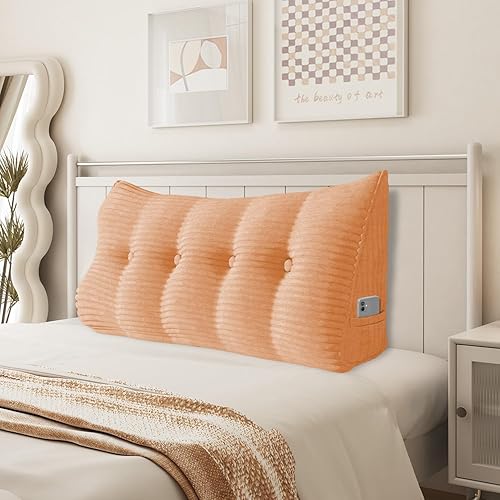 Miniatura 93 de Almohada de cuña para sentarse en la cama, almohada de lectura para adultos, soporte para respaldo, almohada de cabecero, sofá cama, cojín