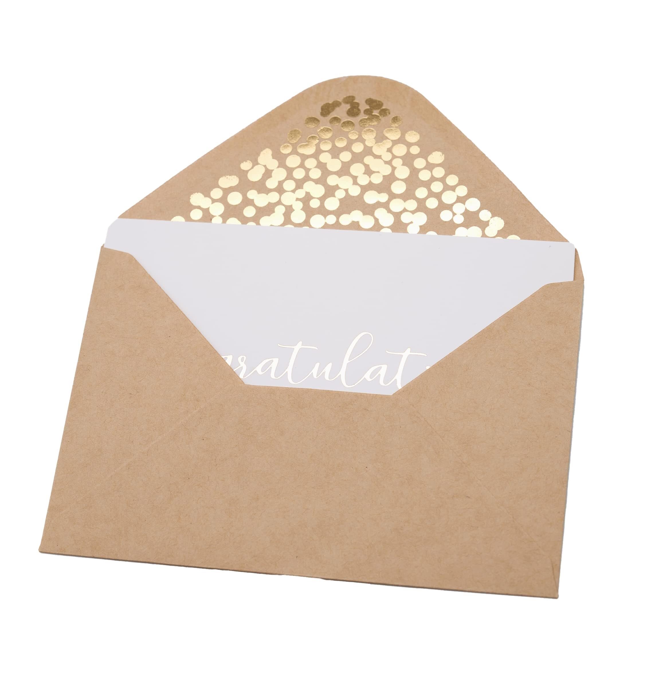 50er-Pack Glückwunschkarten – elegante Grußkarten mit „Congratulations“-Prägung in Goldfolienbuchstaben for Verlobung, Abschlussfeier, Hochzeit