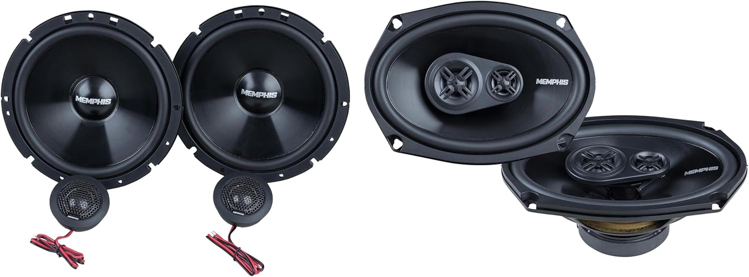 Memphis Audio SRX60CV 6.5" Component Pair Speakers & SRX693V Street Reference Series 6x9 3-Way Coaxial Pair Speakers