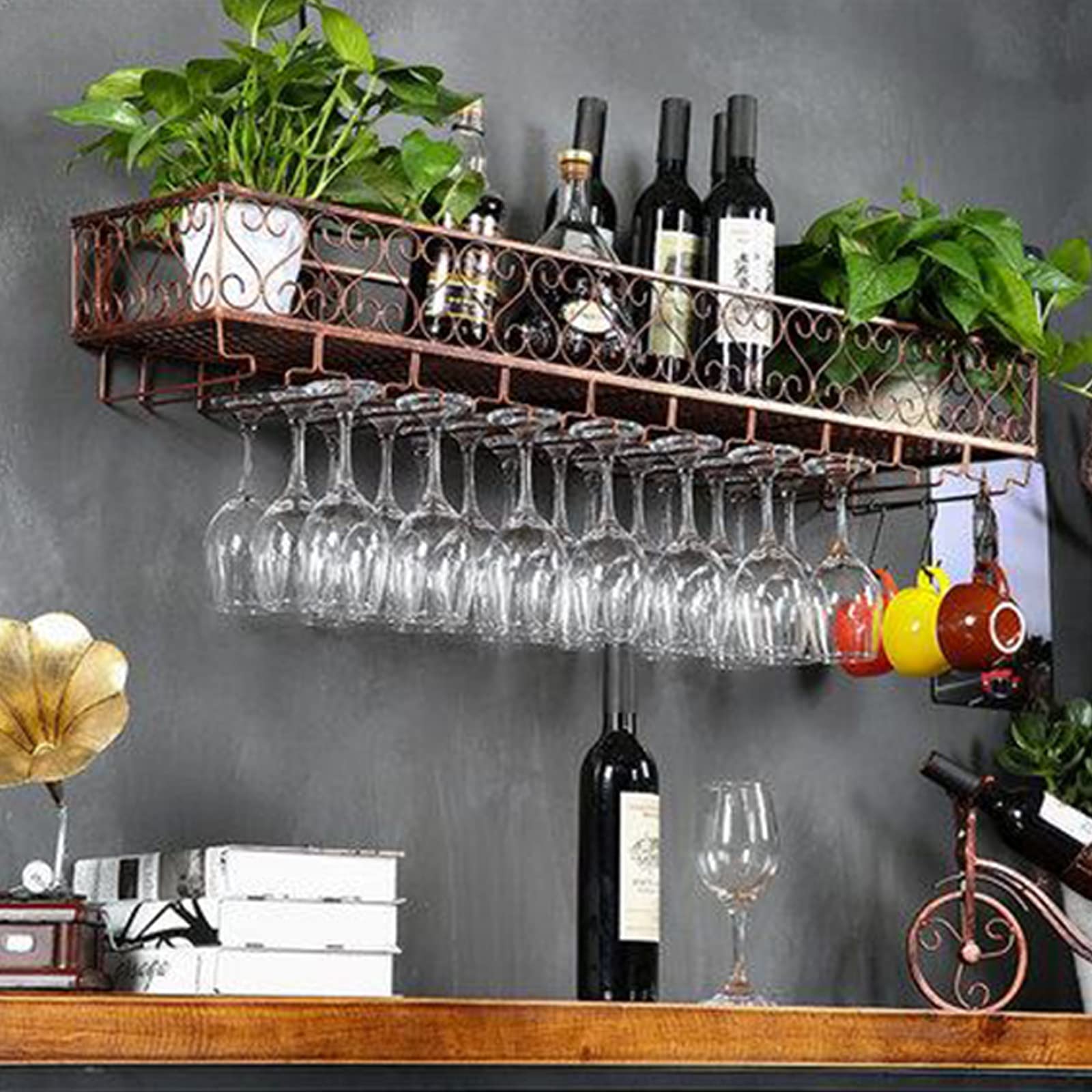 Casier à verres à champagne et support bouteilles étagère cuisine