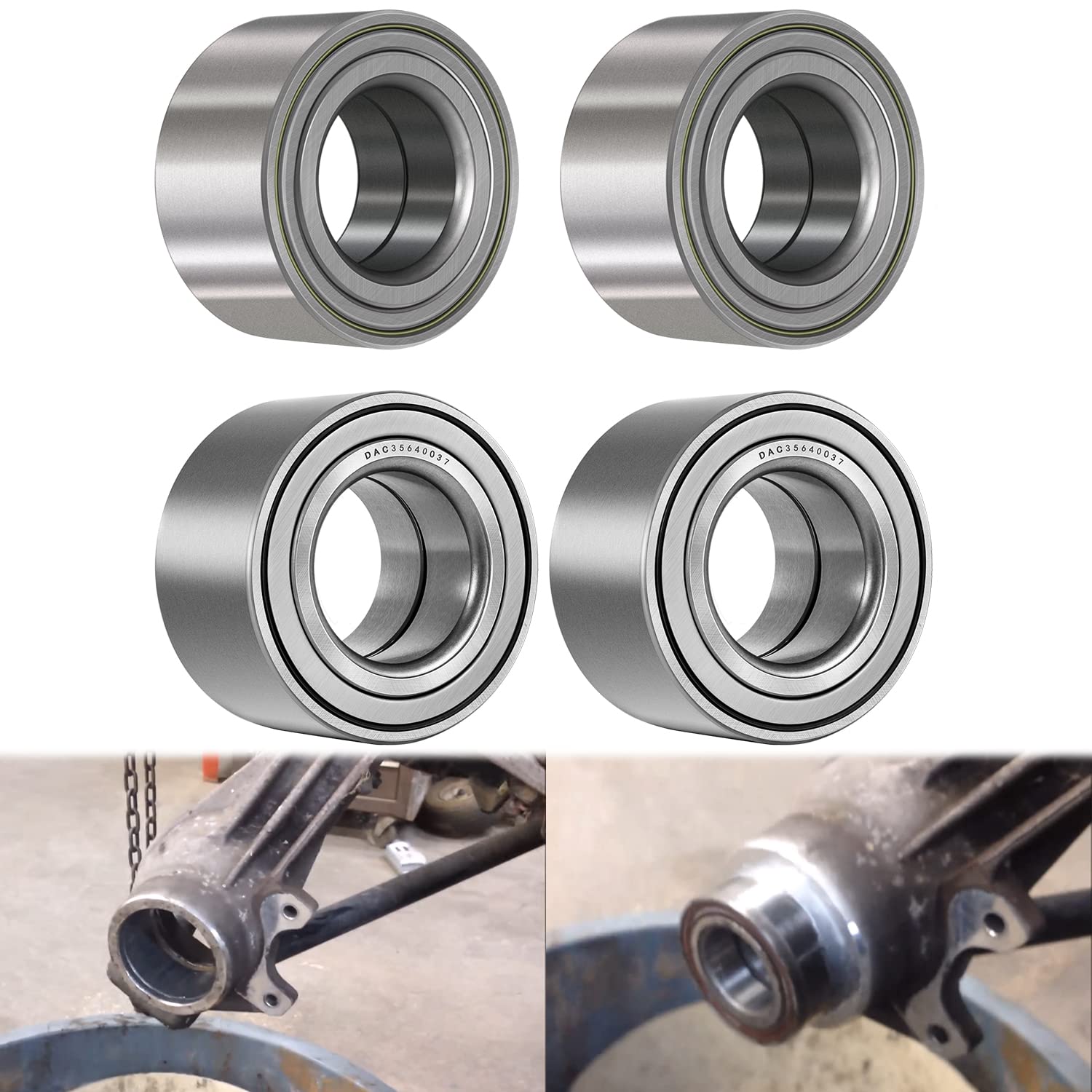 Sunluway 4 Pack for Polaris Ranger 700 500 400 / Polaris Sportsman 400 450 500 600 700 X2 HO EPS XP EFI 6x6 2x4 4x4 EV Front and Rear Wheel Bearings, Pre Lubricated,Stable Performance,Cost Effective