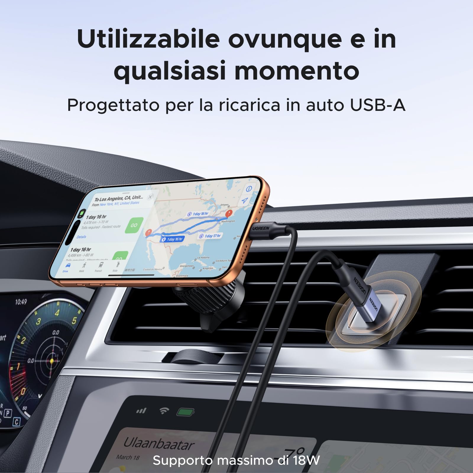 UGREEN Adattatore USB C a USB 3.2 10Gbps Convertitore Tipo C Femmina a Tipo A Maschio Ricarica Rapida Trasmissione Dati