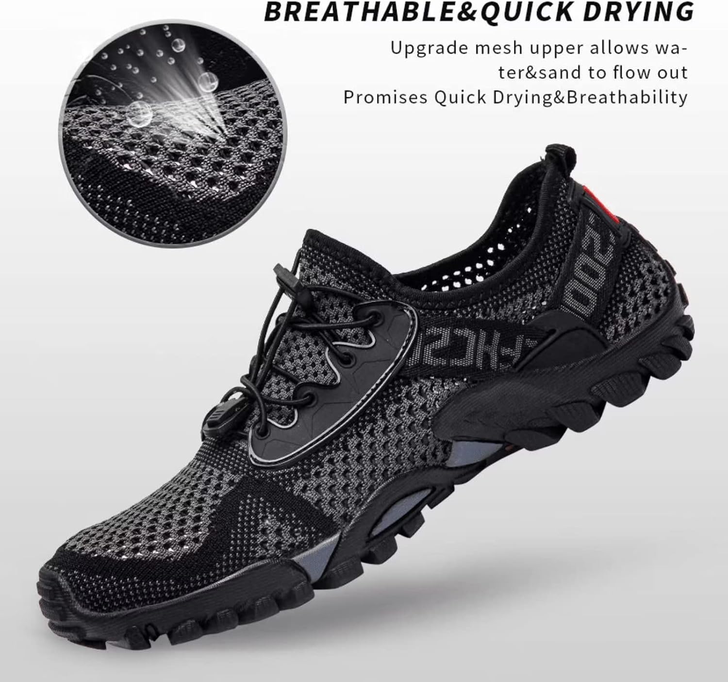 SOBASO Water Shoes Women Men Quick Drying Swim Beach Aqua Shoes for Water Sport Diving Hiking Sailing Travel
