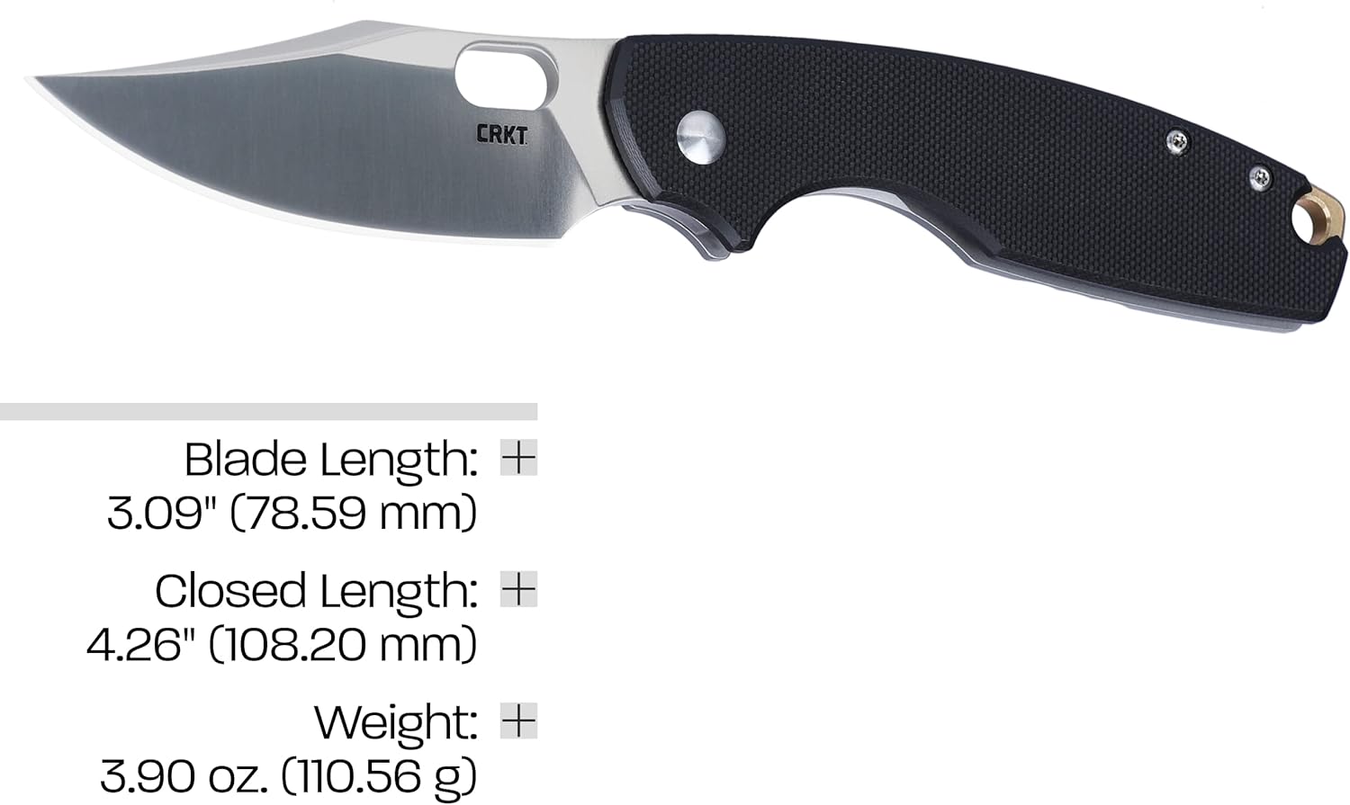 CRKT Pilar Iv: Everyday Carry Plain Edge, Frame Lock, G10 | Stainless Steel, 5321