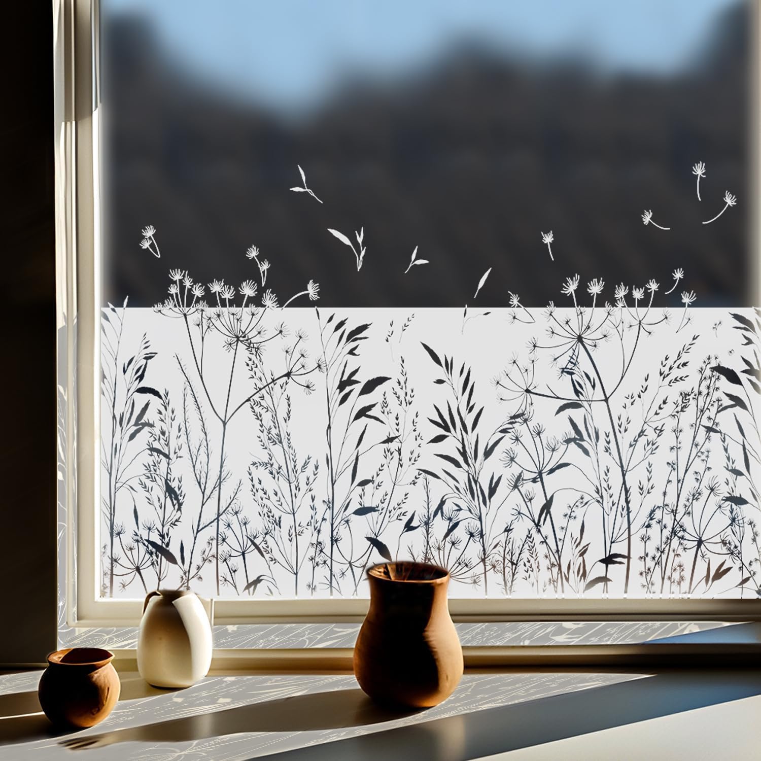 Chicskin 150X58CM Window Film Privacy for Glass Windows Pure White Vintage Frosted Window Film