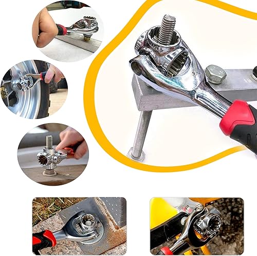Miniatura 7 de Hamind Llave universal 52 en 1 llave de vaso multifunción con cabezal giratorio de 360, herramienta de llave para reparación del hogar y bicicleta