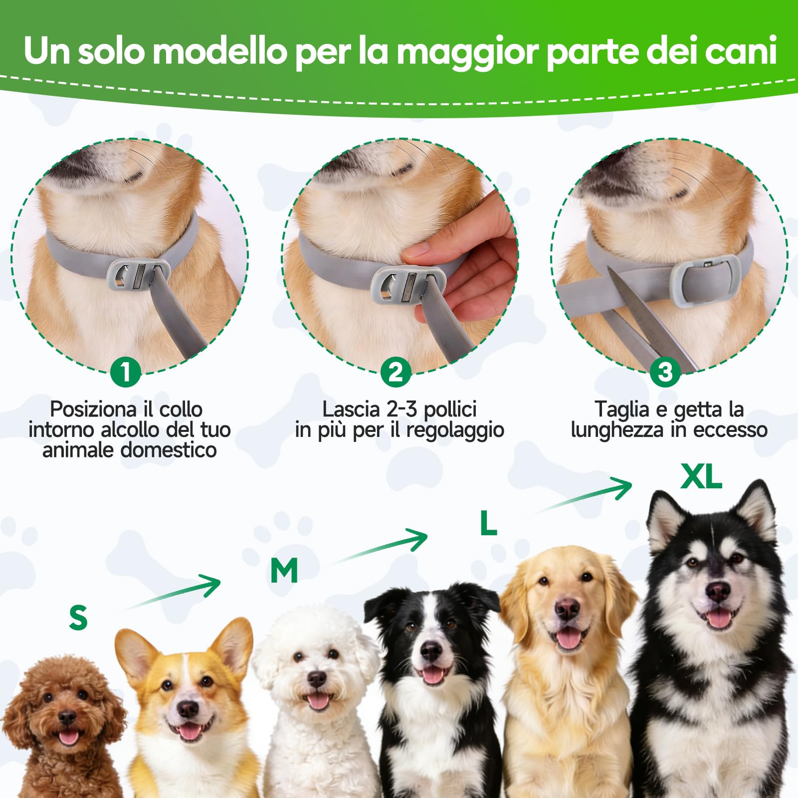 Collar Antiparasitario Perros, 2 Piezas Collar Ajustable y Resistente al Agua para 12 Meses, Repelente Duradero para la Prevención de Parásitos en Razas Pequeñas, Medianas y Grandes (65 cm) — view 3