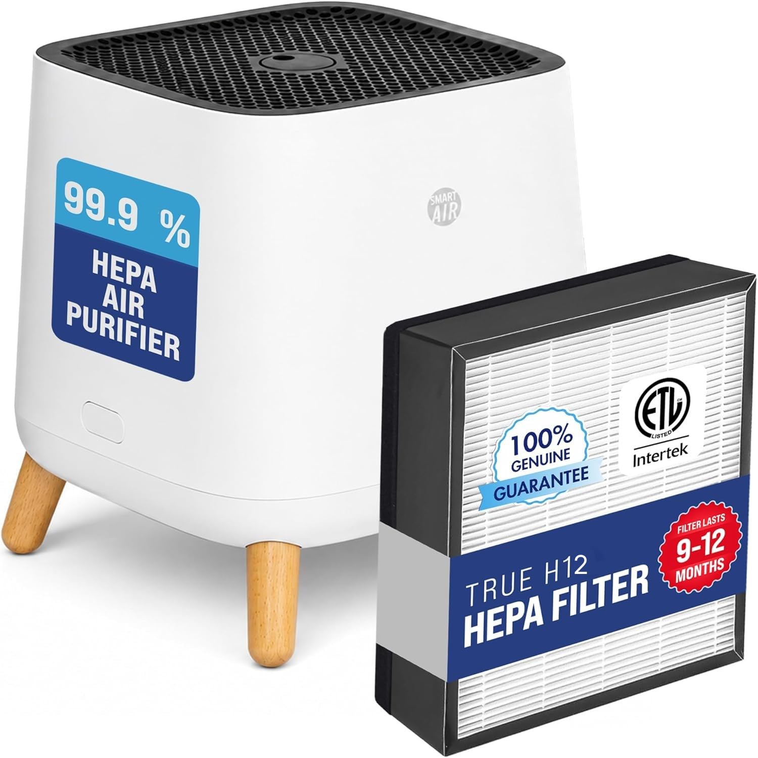 Smart Air Sqair Air Purifier with 360° air circulation for Home & Office | Removes 99.5% PM 0.1, dust, viruses | Long Filter Life with Extra Thick HEPA filter | Coverage area 430 sq. ft | White-image-24
