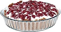 Vista 1 de SIMAX Molde de vidrio para hornear, plato redondo de 10.25 pulgadas de profundidad, manzana, calabaza, tartas navideñas, soporte para pastel