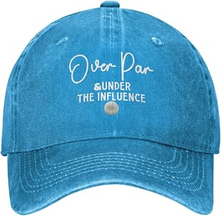 Over Par and Under The Influence Classic Low-Profile Baseball Caps for Men and Women - Adjustable Dad Hat,Black