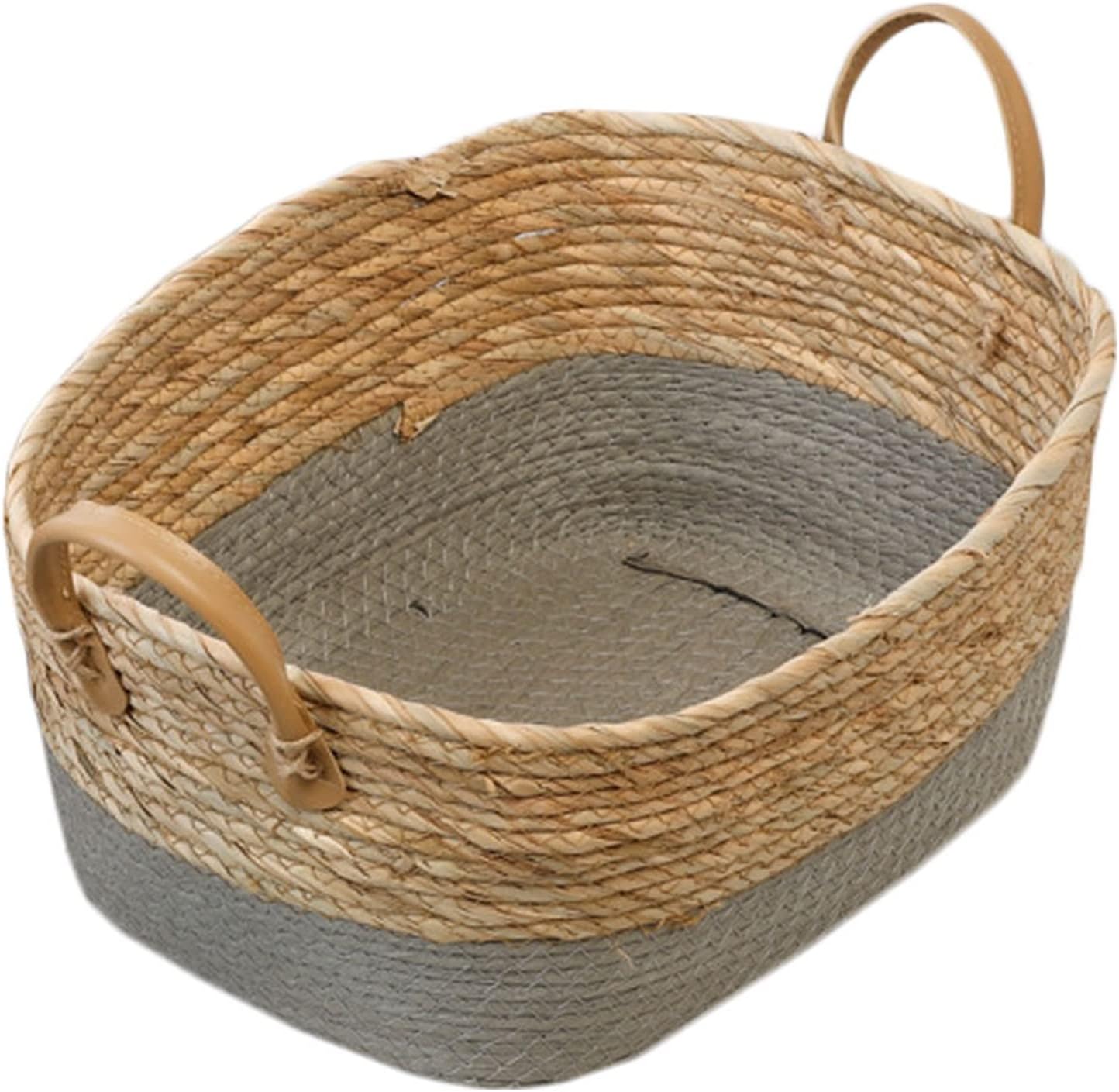 INGVY Egg Basket， Basket Storage Wicker Woven Bread Giftbaskets Rattan Large Desktop Steamed Tool Containersundries Fruithandle Hand Hyacinth
