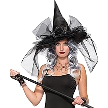 Deluxe Witch Hat with Tulle for Adults, Women's No Size