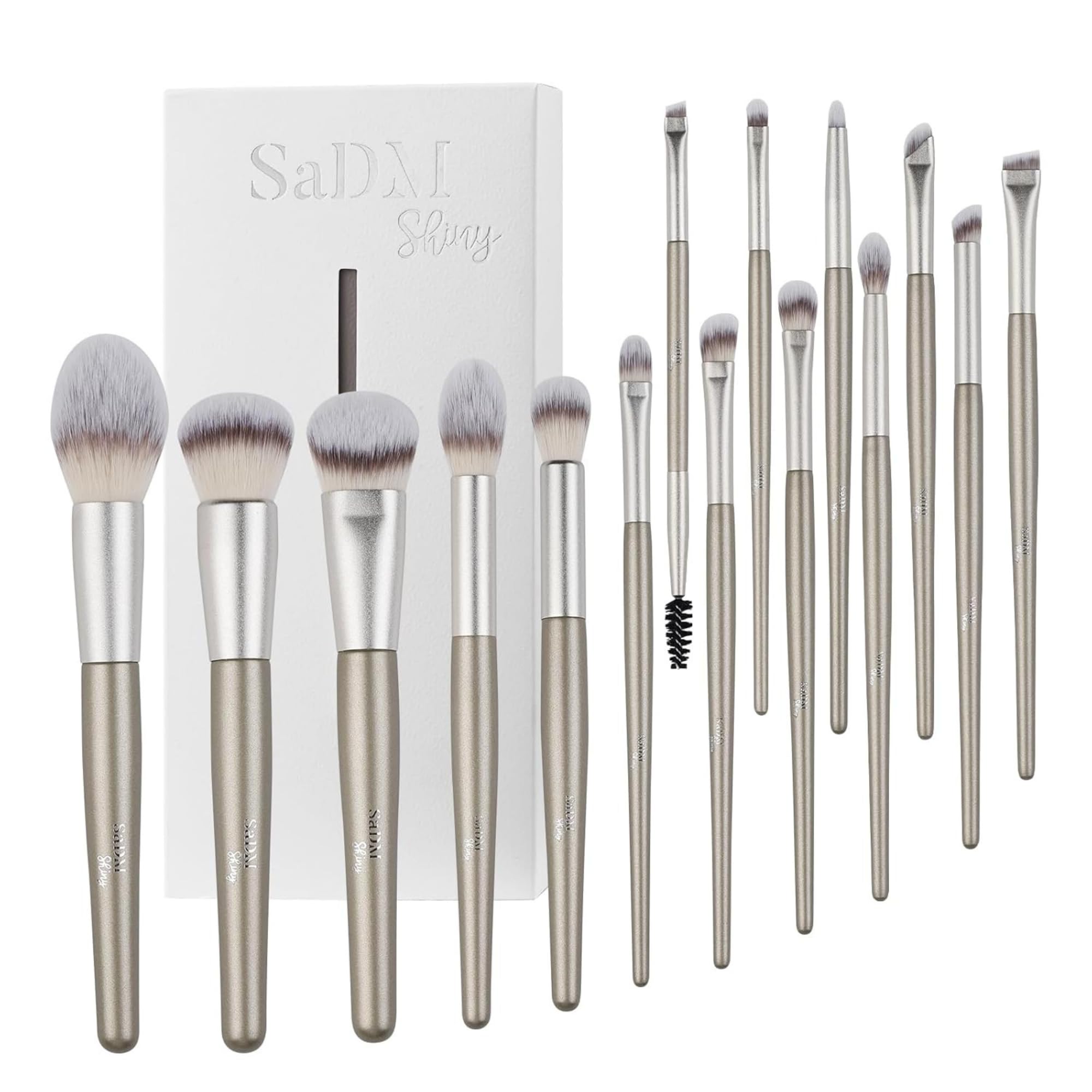 15-teiliges Make-up-Pinsel-Set, vegane Grundierung, Concealer, Rouge, Lidschatten, Eyeliner, Puder, Highlighter, Verblenden, Gesichtspinsel-Set