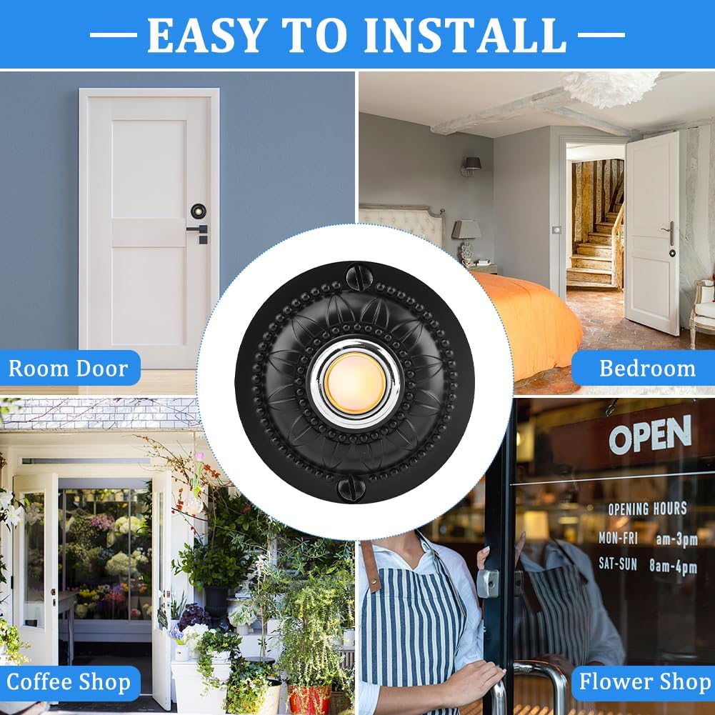 Round Doorbell Button Push Replacement Metal DoorBell Buttons Wall Mounted Door Bell Push Buttons for HomeUniversal Garage Door Opener Switch